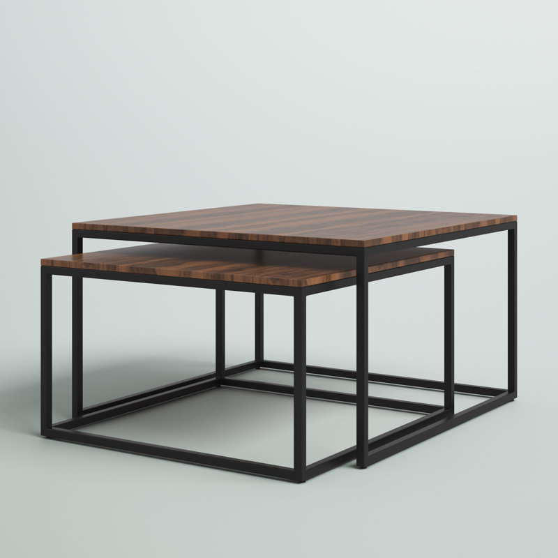 Megan Solid Wood Top Nesting Coffee Table