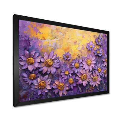 Mauve marguerite rêveuse - marguerites, art mural
