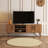 Modern Oak TV Stand with Wooden Legs, 59.1 x 20.5 x 13.4 inches | 100% Melamine Coated Particle Board, Thickness: 0.7 inches | Wall-Mountable, Multiple Shelves for Storage | Scandinavian Design for Stylish Living Rooms-1045644105