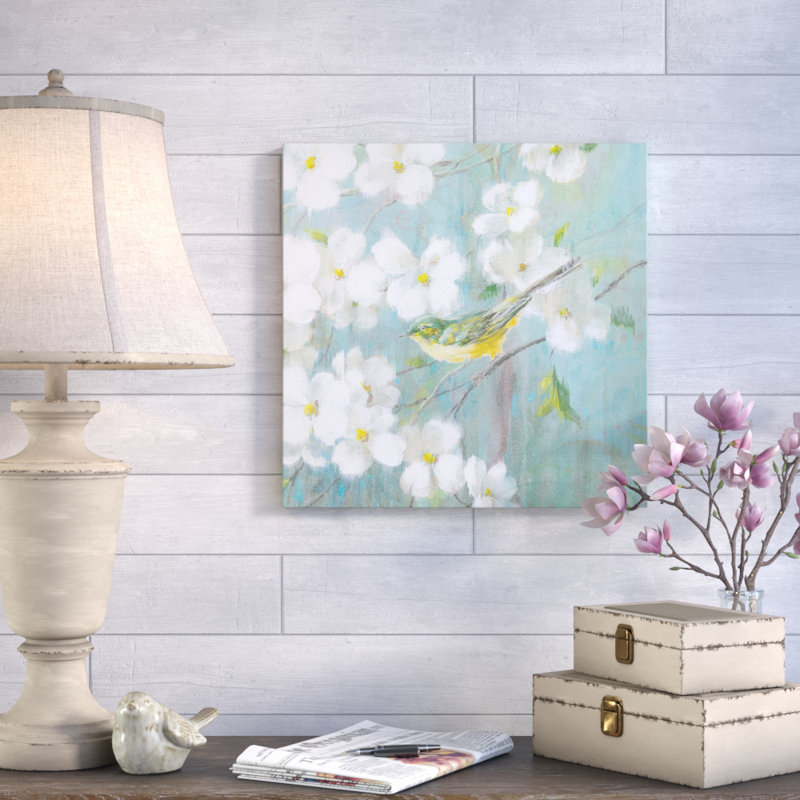 «Spring Dream VI» par Danhui Nai, impression sur toile tendue sur châssis, H 24 po x l 24 po x P 1 po, Blanc
