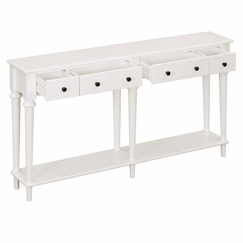 Entryway Table with 4 Drawers, White
