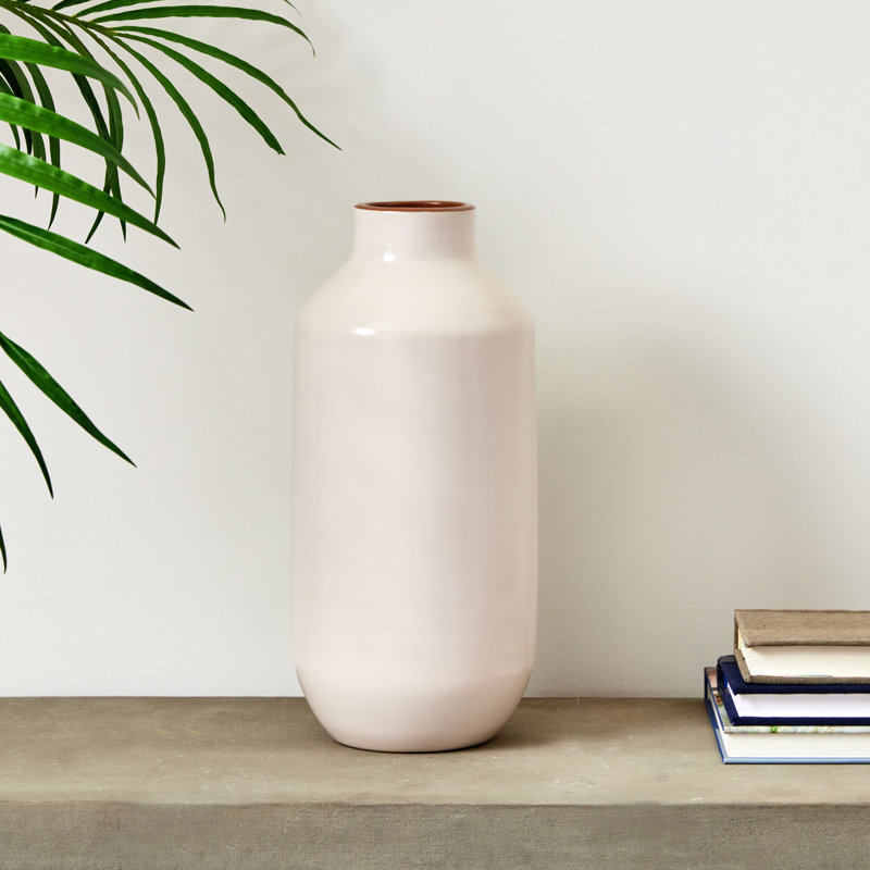 Lucela Handmade Terracotta Table Vase, White