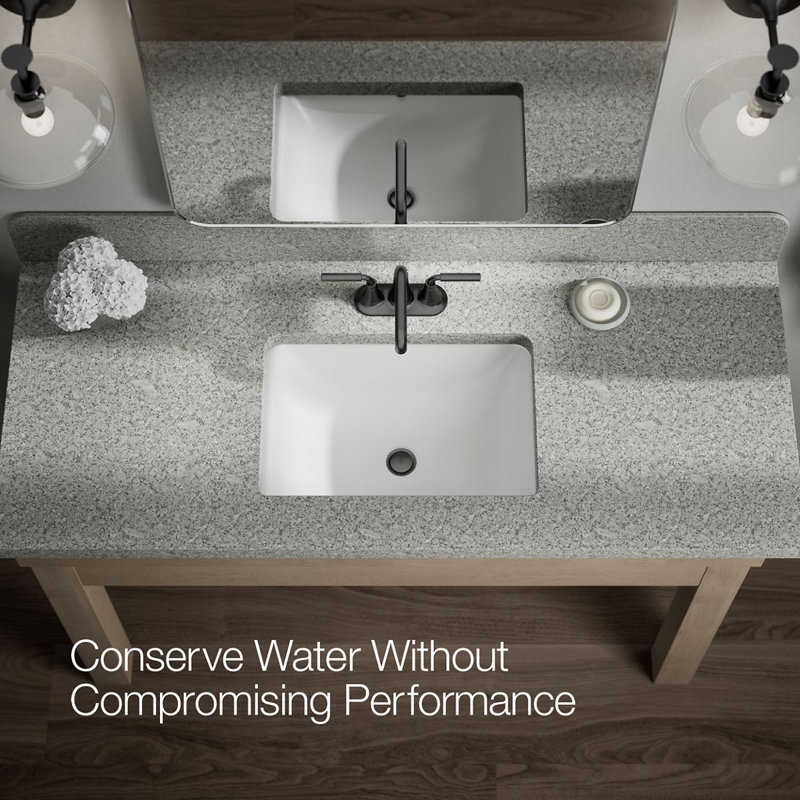 Tone Two-Handle Centerset Bathroom Sink Faucet with Clicker Drain, 0.5 GPM, Matte Black