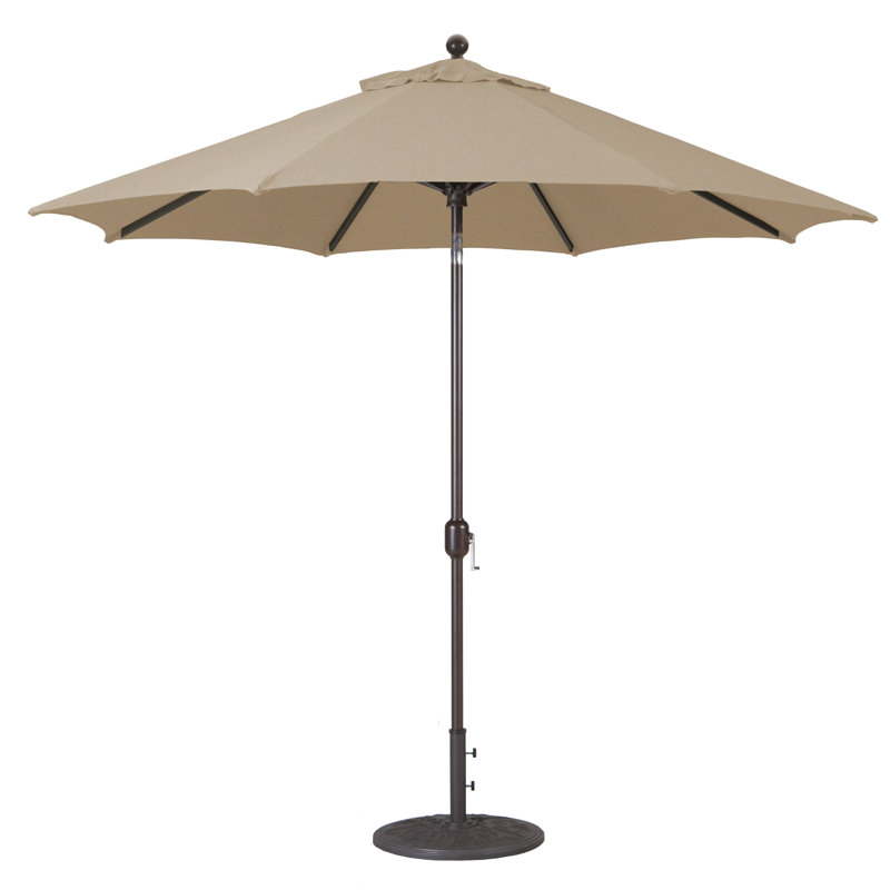 Parasol de marché 9 pi Nadasha, Bronze antique, Toile Sunbrella® beige chiné