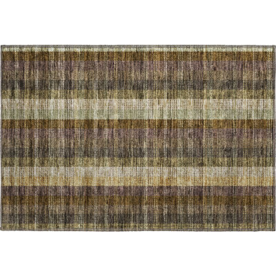 Tapis brun Prisco lavable à la machine de qualité supérieure