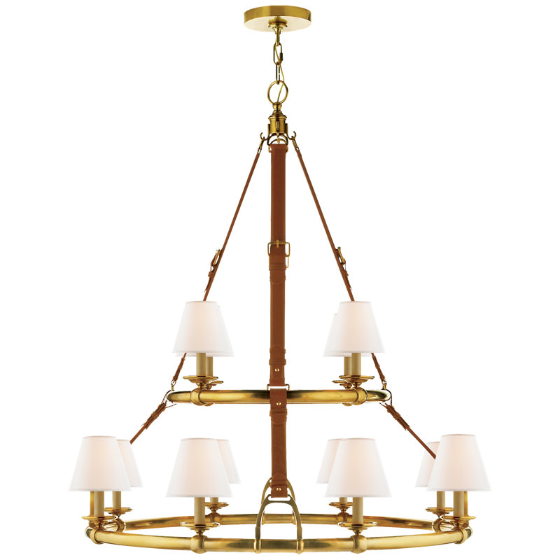 Ralph Lauren Westbury 12 Light Chandelier, Natural Brass