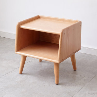 Pure Solid Wood Bedside Cabinet Modern Simple Nightstands European Beech Bedside Cabinet Nordic Bedroom Solid Beech Storage Cabinet 0.4m