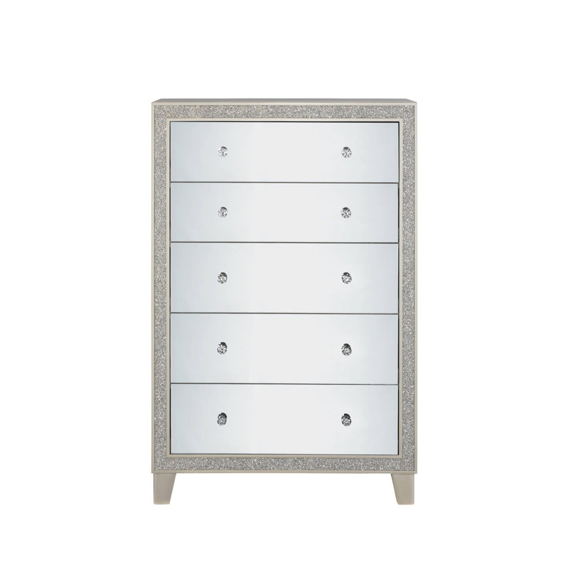 Commode à finition miroir et champagne Sliverfluff