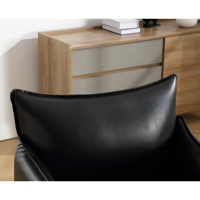Chaise d'appoint de 29,75 po de largeur, Similicuir noir