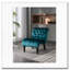 Fauteuil d'appoint en velours sans accoudoirs - Bleu sarcelle - Capitonné-2020847208