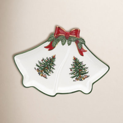 Christmas Tree Ribbon Bell Dish
