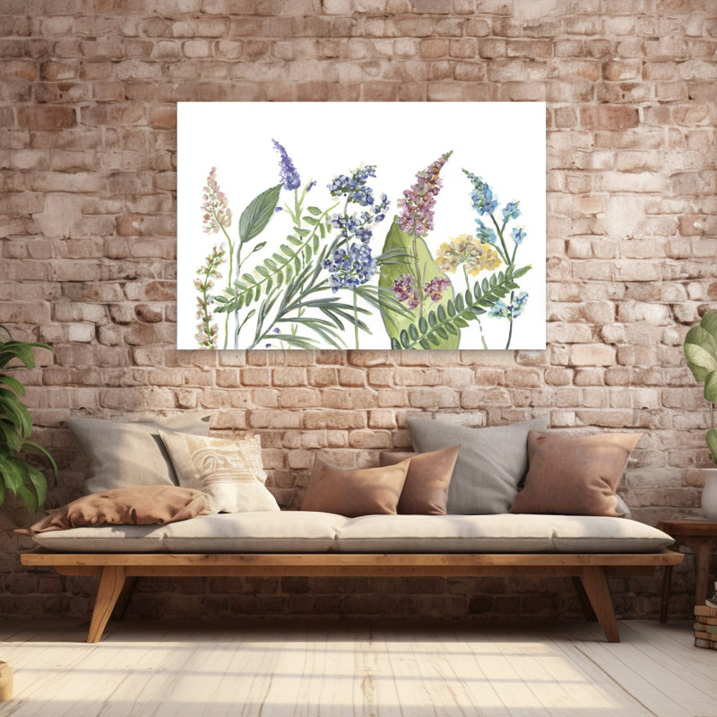 Art floral contemporain fleurs sauvages, H 60 po x l 40 po
