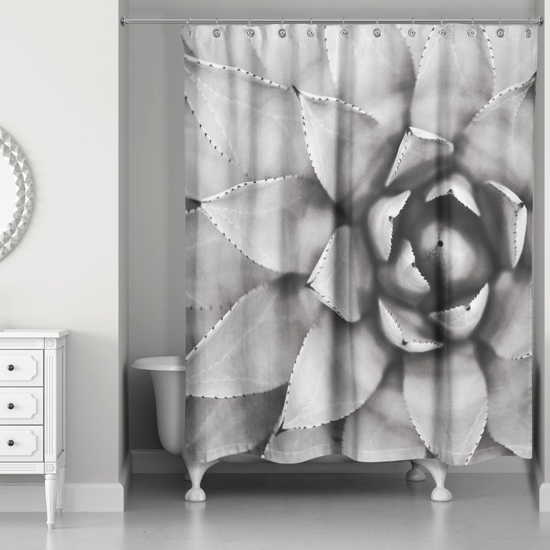 Rideau de douche simple Floral, Gris