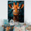 «Green Giraffe Cubist Grace I», reproduction sur toile