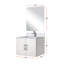 Meuble-lavabo blanc lustré 24 po L 22 po x P, comptoir en marbre, robinet et miroir 18 po