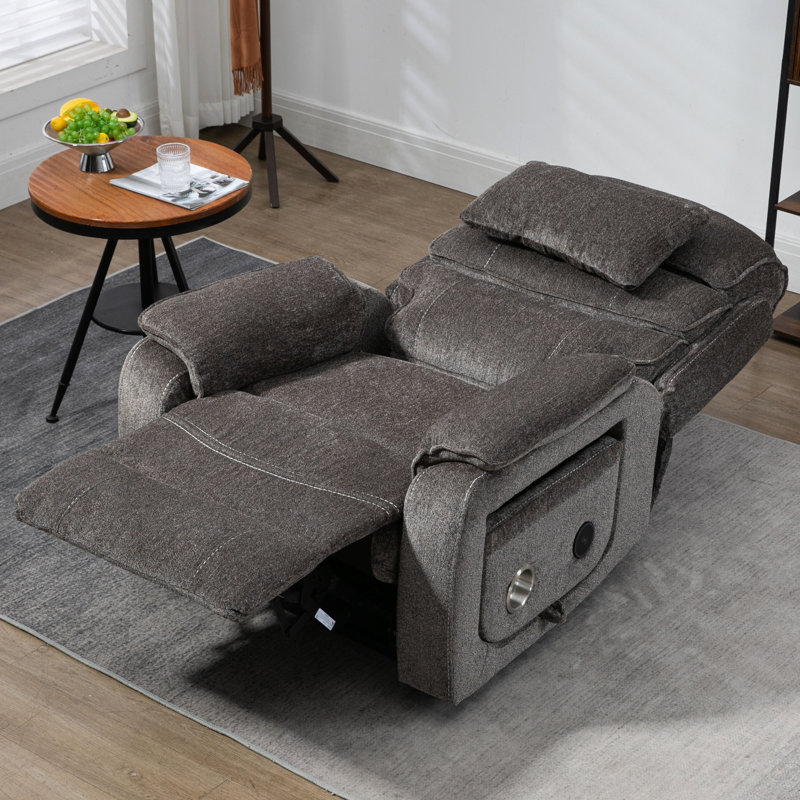 Lataura Lay Flat Recliner in 74.8" Length, Dual Motor Power Lift Chair with Lumbar Pillow, Wireless Phone Charger & Cup Holder