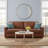  84'' Top Grain Leather Sofa-2091622729