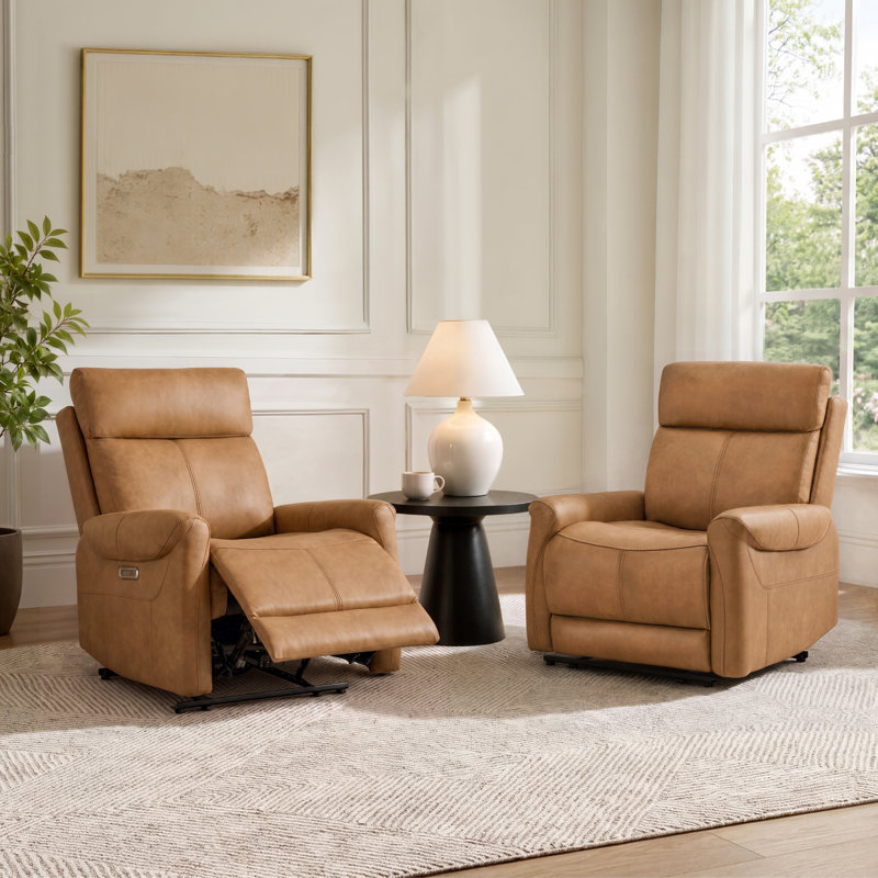 Fauteuil inclinable électrique avec siège surdimensionné 35,4 po, Brown Saddle