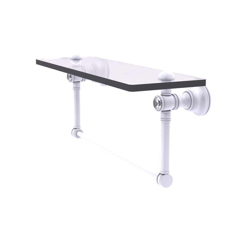 Tablette avec porte-serviettes Freyja, H 5,54 po x l 16 po x P 7 po, Blanc mat