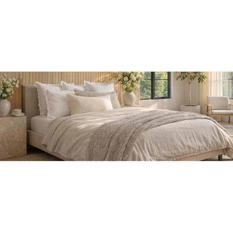 Georgie Bamboo Linen Duvet Cover, Natural, King