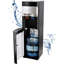 Distributeur d'eau 5 gallons à chargement par le bas avec réglages de température chaude, froide et ambiante, système d'auto-nettoyage UV, verrou de sécurité pour enfants, refroidisseur d'eau en acier inoxydable pour la maison et le bureau