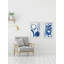Painted Blue Circles Diptych - ensemble de 2 reproductions de cadres photo-29488764