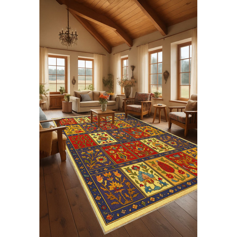 Tapis beige tissé traditionnel Mosso, 6'7" x 9'10"