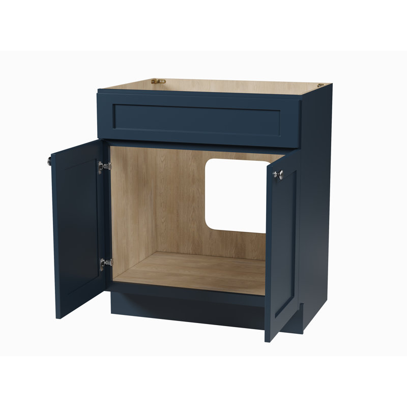 Disar 30'' Bathroom Vanity Base Only, Blue