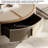 Italian round saddle leather coffee table set