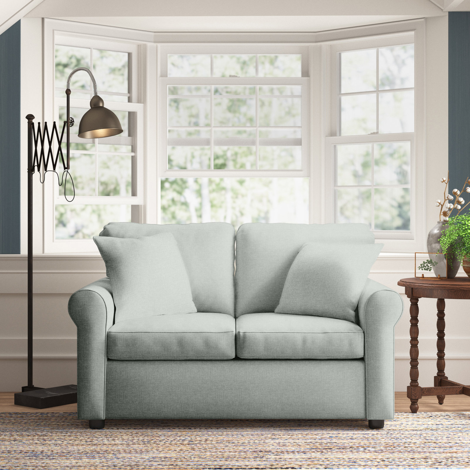 Warrington 60'' Upholstered Loveseat, Conversation Capri Basketweave