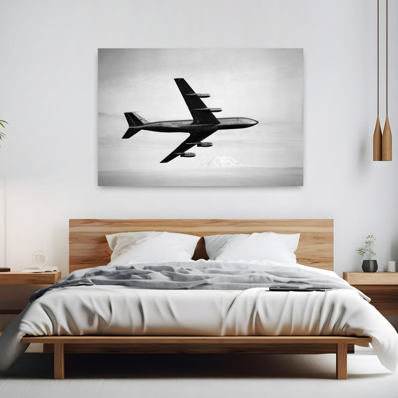 1950, années 1960, Boeing 707, avion classique rétro, art mural, H 60 po x l 40 po