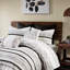 Édredon en coton imprimé - Style moderne en noir / blanc double / grand avec de belles garnitures-121400064