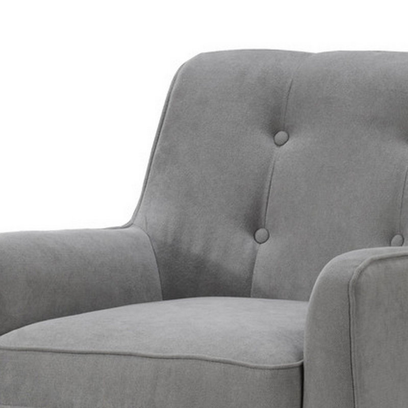 Velvet Armchair, Light Gray
