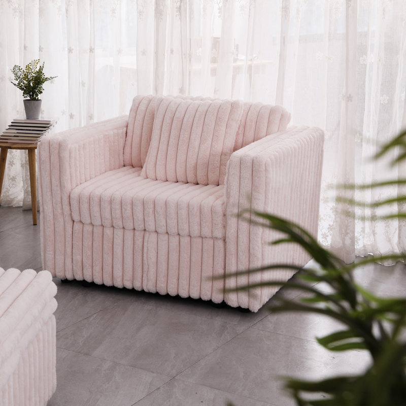 44,9 po modulaire en rose - confortable pour les espaces de vie. Rembourrage en éponge. Pour combiner les formes. Look élégant. Coussins amovibles. Structure en métal. Revêtement en microfibre. Multifonctionnel avec rangement. 1 siège