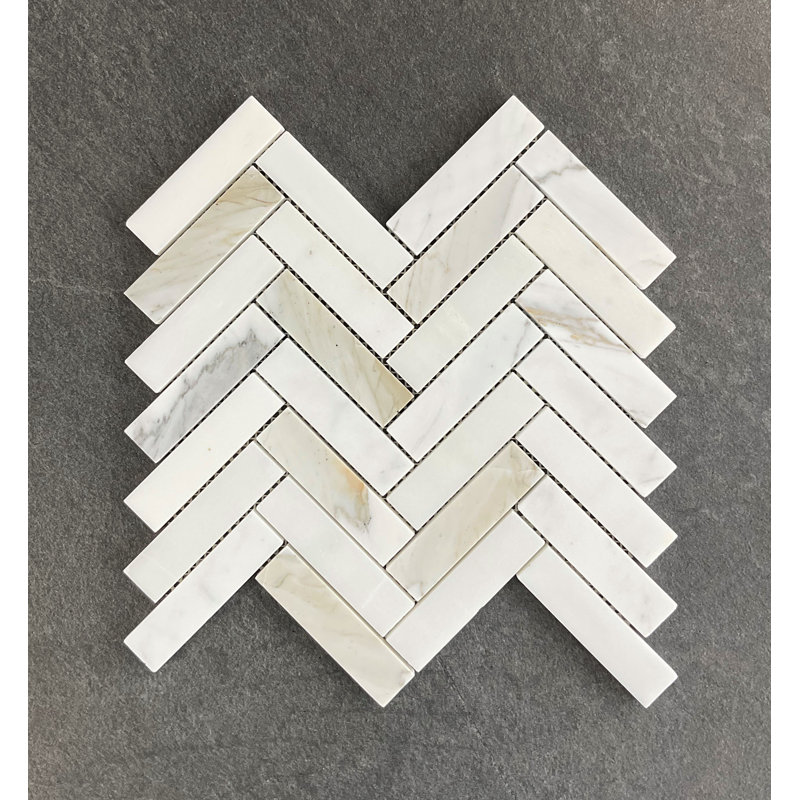 1" x 4" Natural Stone Herringbone / Chevron Mosaic Wall & Floor Tile