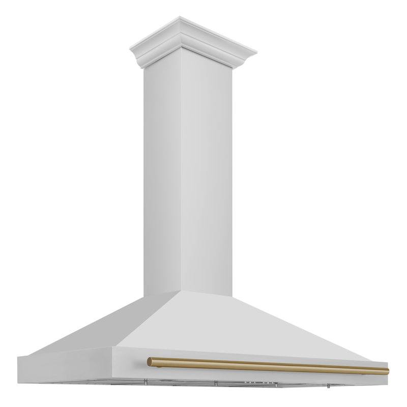 Hotte de cuisine en acier inoxydable 48 po ZLINE, Acier inoxydable / bronze champagne