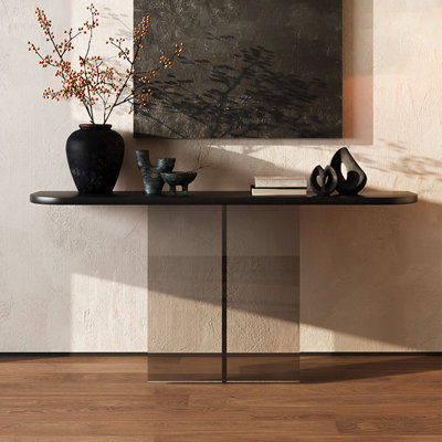 Modern solid wood acrylic console table
