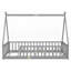 Lit de sol Huybert avec design en forme de tente et garde-corps, sans sommier, gris-48981875