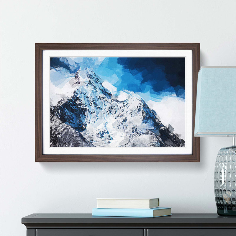 Mount Everest in Abstract - Picture Frame Graphic Art Print, Walnut Framed, 27cm H x 36cm W x 2cm D