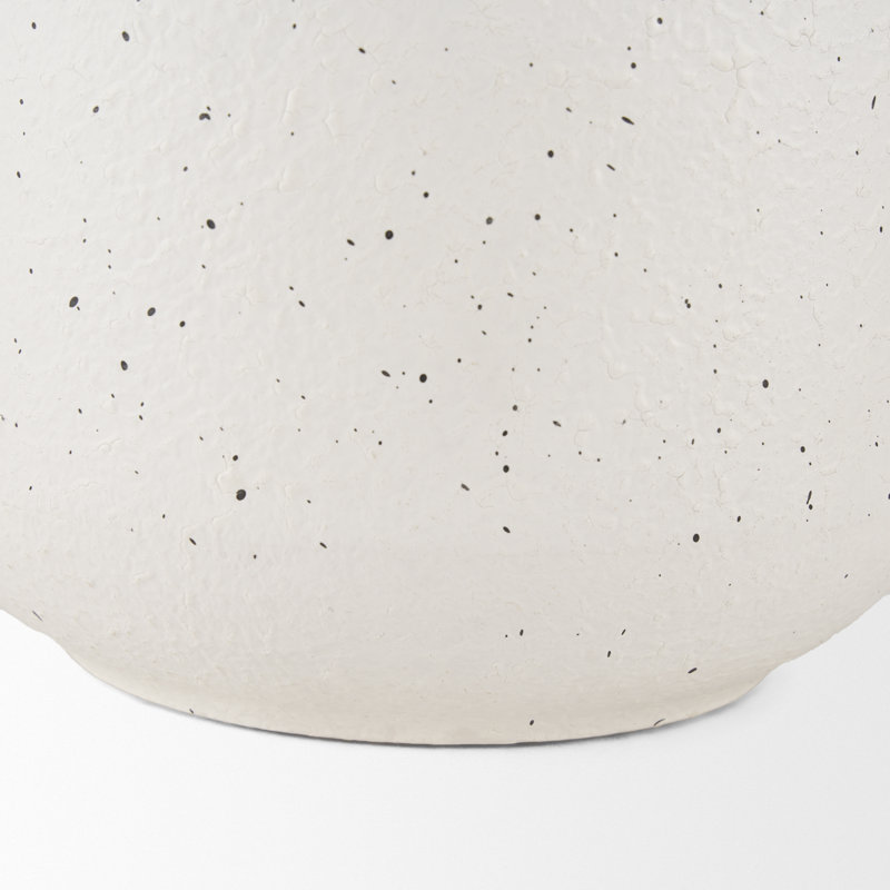 Donzel White W/ Black Speckles Tall Vase