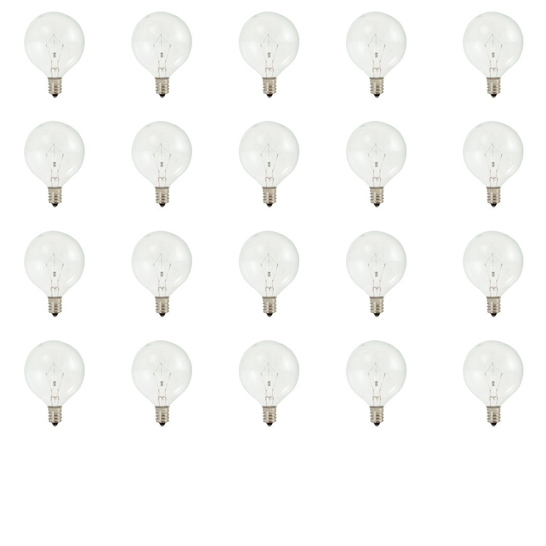 25 Watt G16.5 E12/Candelabra Dimmable 2700K Xenon/Krypton Bulb (Set of 20) Bulbrite Industries