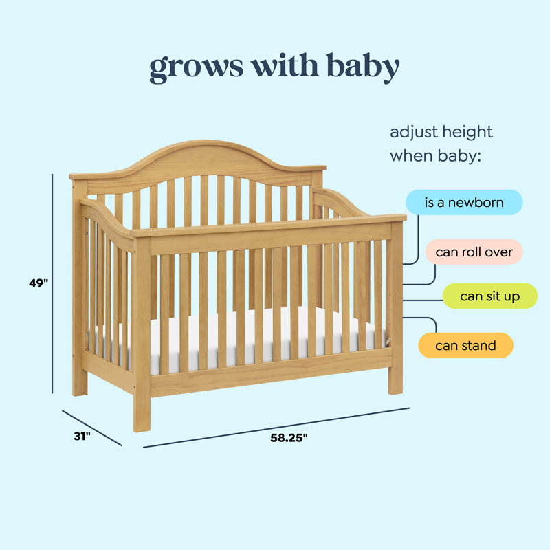 Lit de bébé convertible 4-en-1 Jayden, Miel