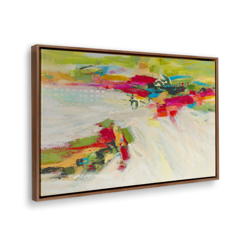Vue d'ensemble, reproduction d'art sur toile par Janic Janet, Brun, «Floater», reproduction encadrée sans passe-par