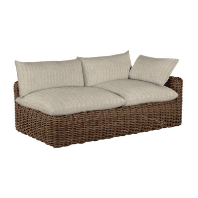 Montecito 75.25" Wide Outdoor Wicker Left Hand Facing Loveseat with Cushions