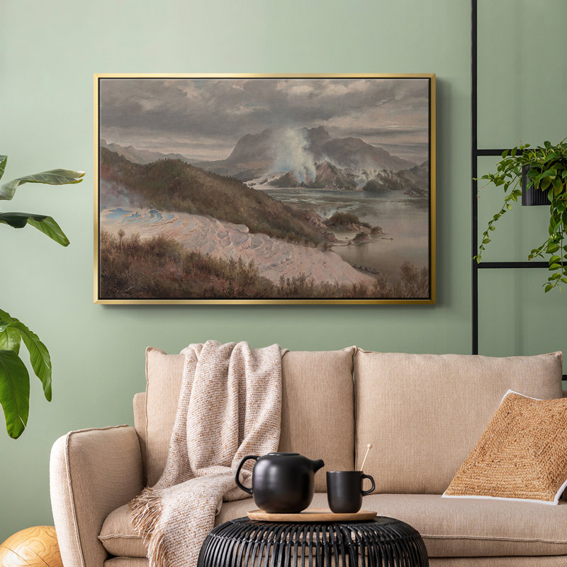 Paysage rétro - CDXCV III, H 17 po x l 25 po x P 2 po, Toile avec cadre flottant or
