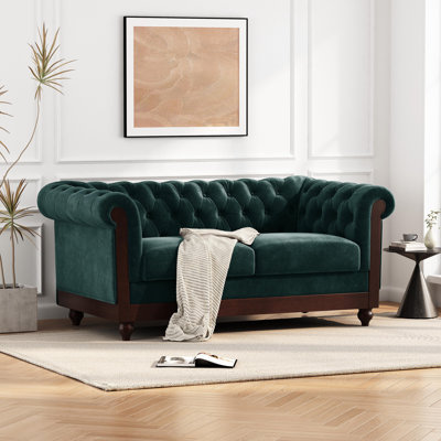 Keavni 59.4'' Velvet Rolled Arms Chesterfield Sofa -  House of HamptonÂ®, 0B258017E0C54D418C2A917478A1F897