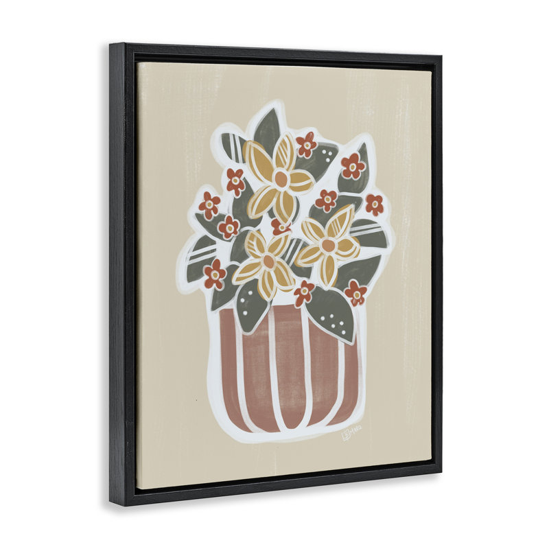 Cadre flottant avec fleurs Nick, design par Beki Marquardt, Cadre flottant noir de jais, H 21 po x l 17 po