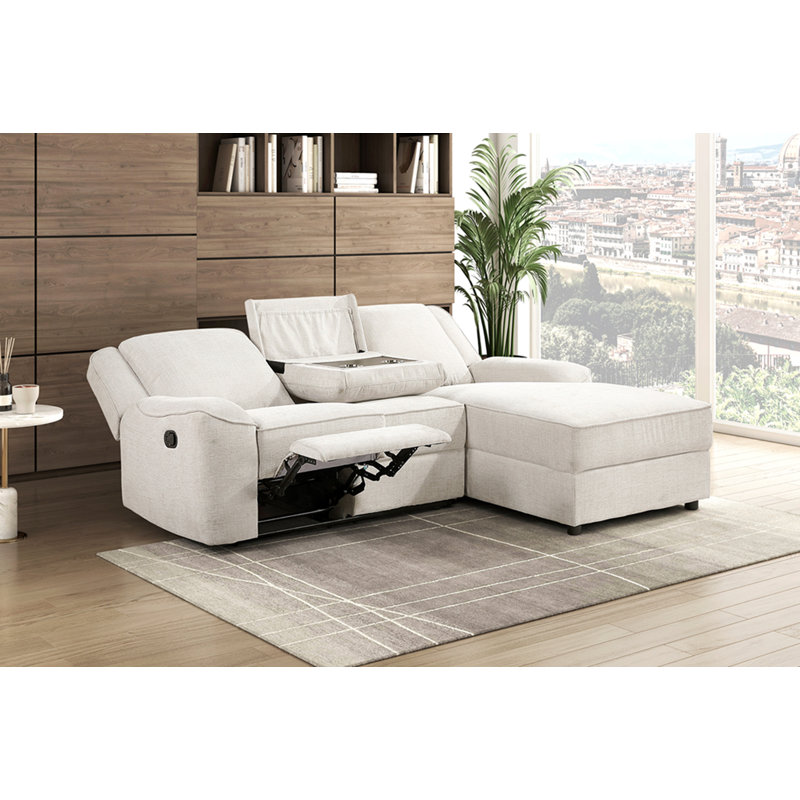 Canapé modulaire inclinable 2 pièces avec méridienne droite Luxury Comfort