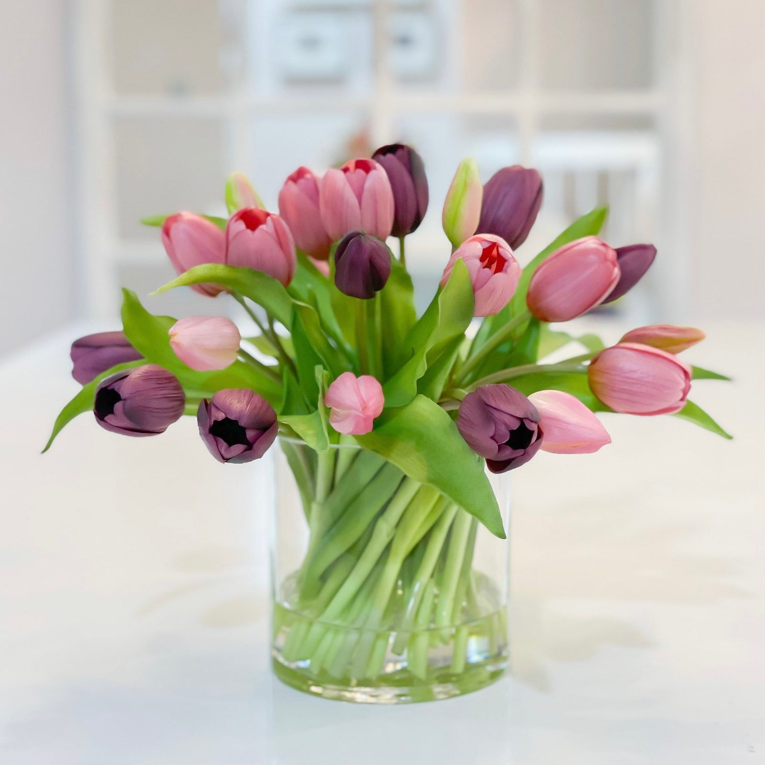 Tulip Floral Arrangement, Purple/Pink