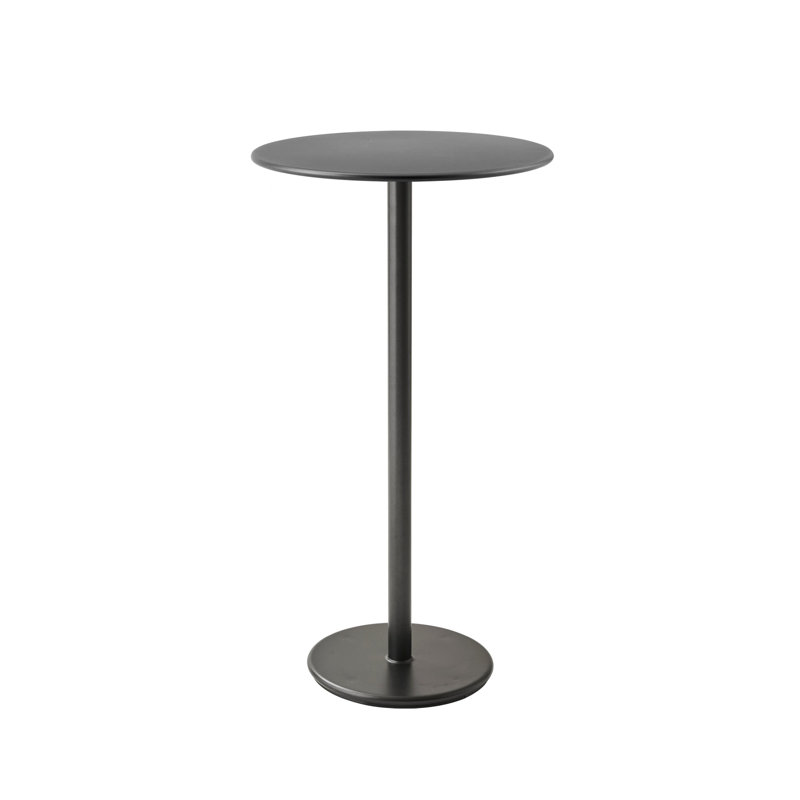 Go Outdoor Round Bar Table, 23.7" W x 23.7" L x 40.8" H, Black, Black